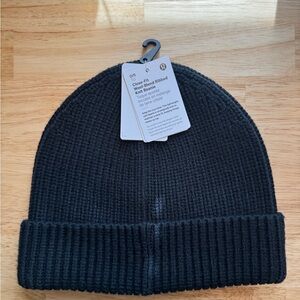 lululemon Black Ribbed Knit Beanie